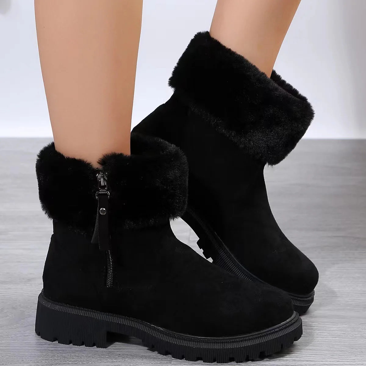 Arovelle Side-Zip Plush Winter Boots