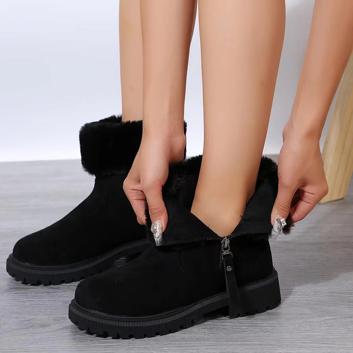 Arovelle Side-Zip Plush Winter Boots
